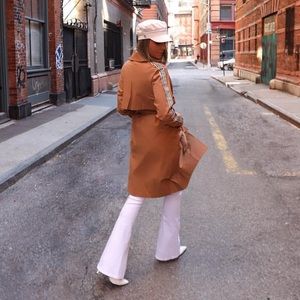 Stripe Sleeve Trench Coat